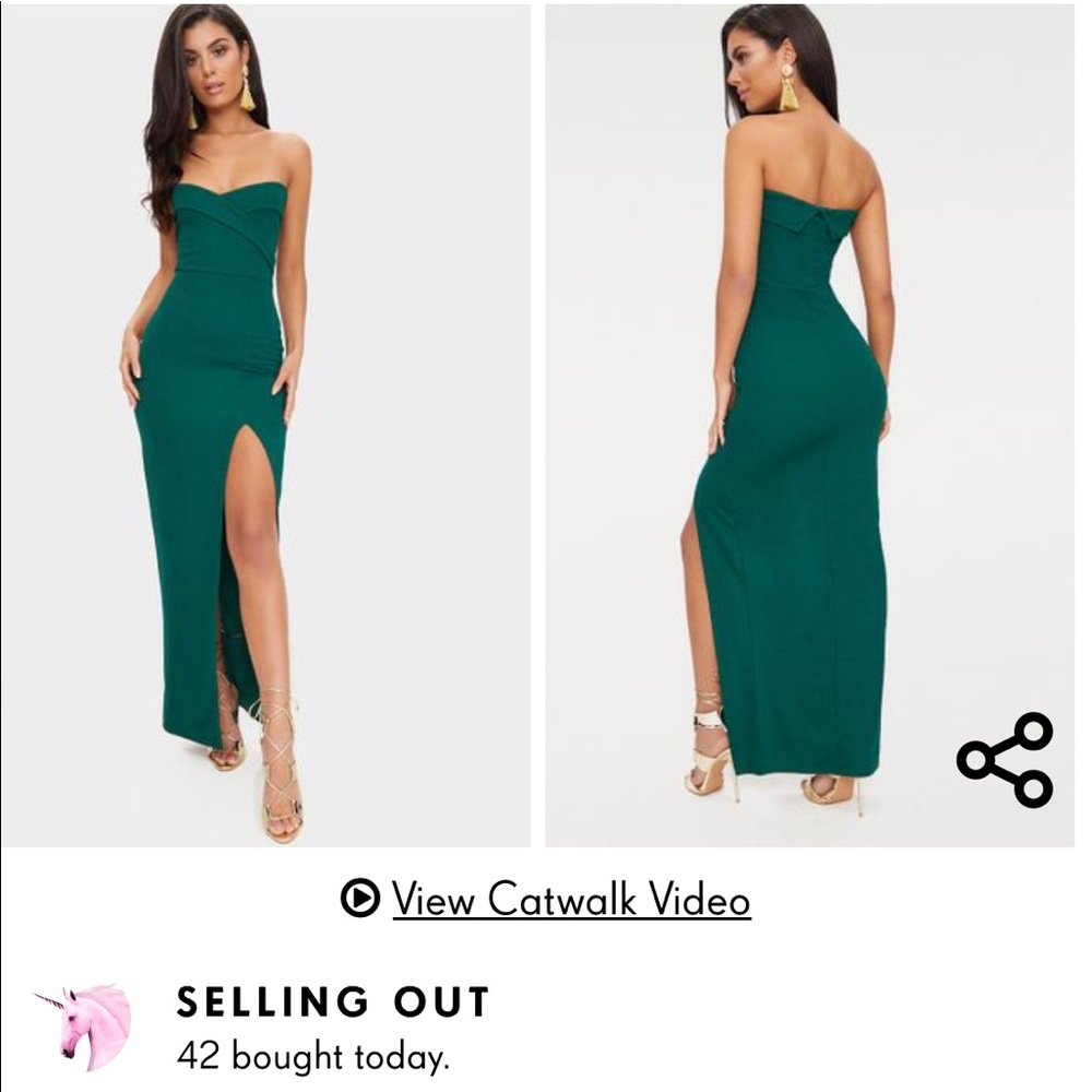 Pretty little thing green formal dress
